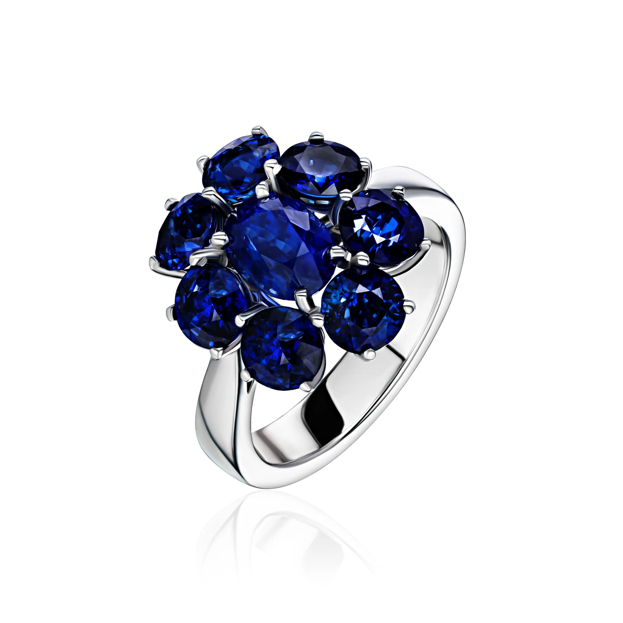 Кольцо с сапфирами «Royal Blue» 7,65 карата