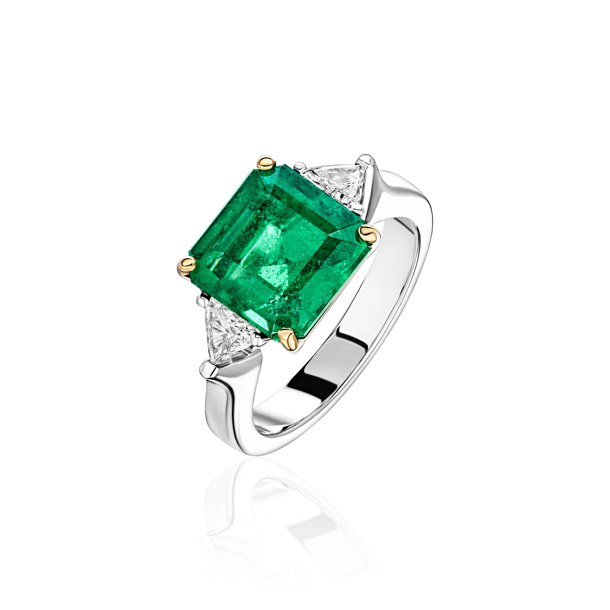 Кольцо с изумрудом «Vivid Green» 4,05 карата
