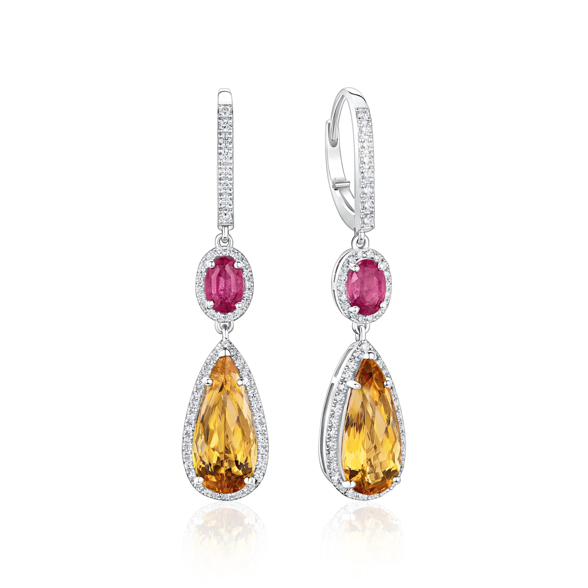 Серьги с Империальными Топазами и Турмалинами