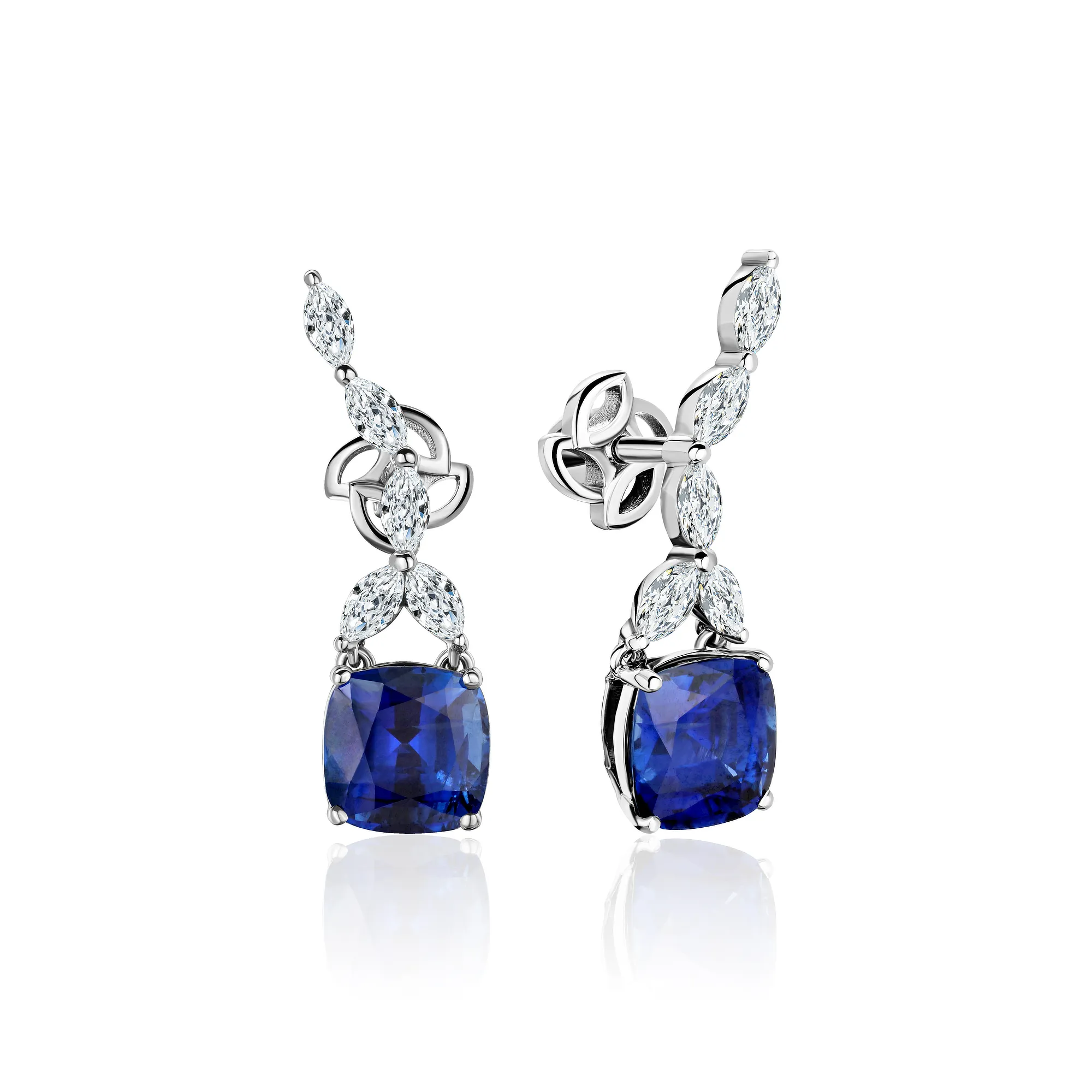 Серьги с Сапфирами 2.22 карата и 2.39 карата